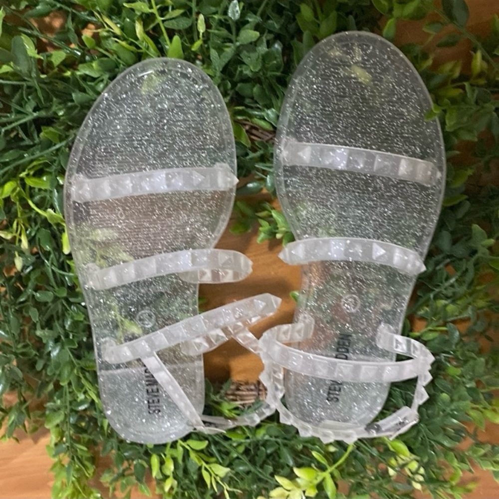 Steve Madden Clear Sparkle Girls Sandals Size 2